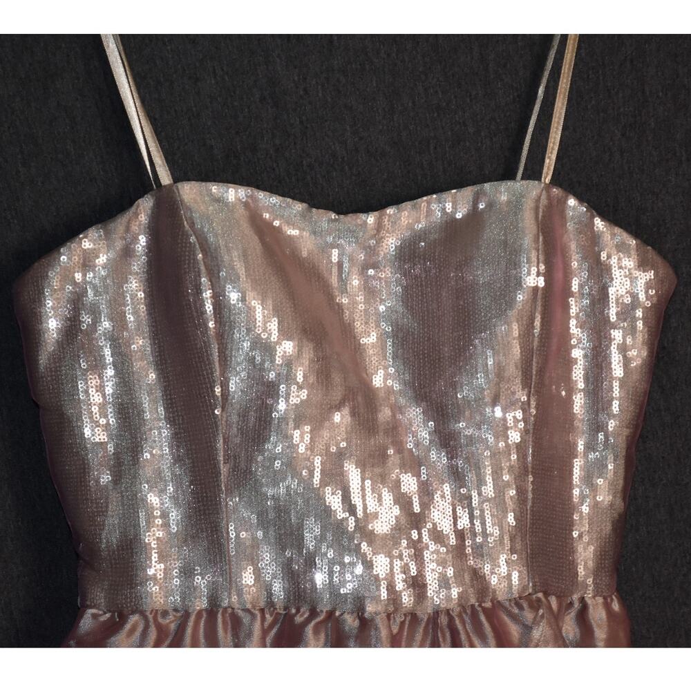 NEW Aidan Mattox Women's 6 Pink Layer Party Dress Metallic Sequin Strapless NWT - Picture 2 of 12
